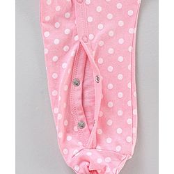 Babyhug Full Sleeves Sleep Suit Minnie Mouse Patch - Pink