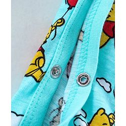 Babyhug Full Sleeves Foooted Sleepsuit Winnie The Pooh Print - Blue