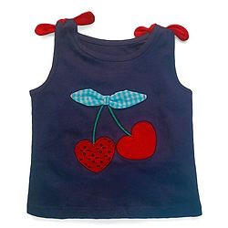 Babyhug Sleeveless Top & Shorts Bow Appliques - Navy Blue  Red
