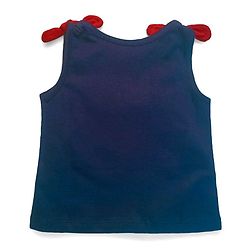 Babyhug Sleeveless Top & Shorts Bow Appliques - Navy Blue  Red