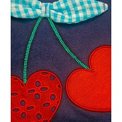 Babyhug Sleeveless Top & Shorts Bow Appliques - Navy Blue  Red