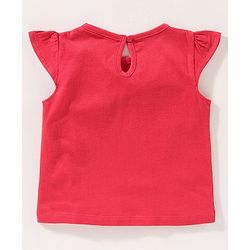 Babyhug Dungaree With Half Sleeves Inner Tee - Red & Blue