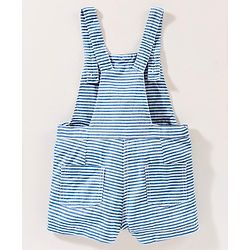 Babyhug Dungaree With Half Sleeves Inner Tee - Red & Blue