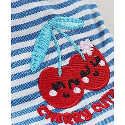 Babyhug Dungaree With Half Sleeves Inner Tee - Red & Blue