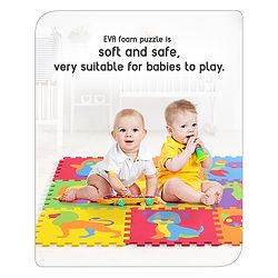 Babyhug Premium Pop Out Interlocking Animal Floor Puzzle Playmat (95cm * 95cm)- 9 Jumbo Pieces| Eva Soft Colorful Kids Floor mat - Thickness 1 cm| BIS Certified| 6 months+| Colors may vary
