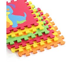 Babyhug Premium Pop Out Interlocking Animal Floor Puzzle Playmat (95cm * 95cm)- 9 Jumbo Pieces| Eva Soft Colorful Kids Floor mat - Thickness 1 cm| BIS Certified| 6 months+| Colors may vary