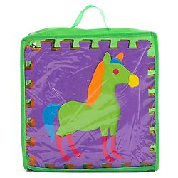 Babyhug Premium Pop Out Interlocking Animal Floor Puzzle Playmat (95cm * 95cm)- 9 Jumbo Pieces| Eva Soft Colorful Kids Floor mat - Thickness 1 cm| BIS Certified| 6 months+| Colors may vary