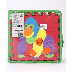 Babyhug Premium Pop Out Interlocking Animal Floor Puzzle Playmat (95cm * 95cm)- 9 Jumbo Pieces| Eva Soft Colorful Kids Floor mat - Thickness 1 cm| BIS Certified| 6 months+| Colors may vary