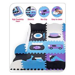 Babyhug Pop Out Floor Puzzle Playmat with Fence (Colour May vary)