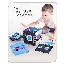 Babyhug Pop Out Floor Puzzle Playmat with Fence (Colour May vary)