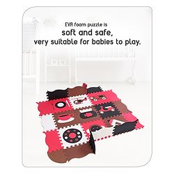 Babyhug Pop Out Floor Puzzle Playmat with Fence (Colour May vary)