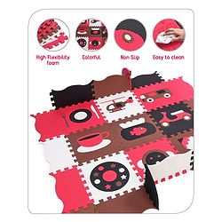 Babyhug Pop Out Floor Puzzle Playmat with Fence (Colour May vary)