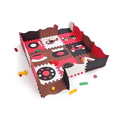 Babyhug Pop Out Floor Puzzle Playmat with Fence (Colour May vary)