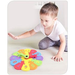 Babyhug Premium EVA Foam Fun Clock Puzzle 1-12 Pieces| Montessori Learning Eva Soft Colorful Toy - Thickness 1 cm| BIS Certified| 2 Years+| Colors may vary