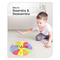 Babyhug Premium EVA Foam Fun Clock Puzzle 1-12 Pieces| Montessori Learning Eva Soft Colorful Toy - Thickness 1 cm| BIS Certified| 2 Years+| Colors may vary