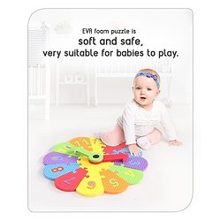 Babyhug Premium EVA Foam Fun Clock Puzzle 1-12 Pieces| Montessori Learning Eva Soft Colorful Toy - Thickness 1 cm| BIS Certified| 2 Years+| Colors may vary