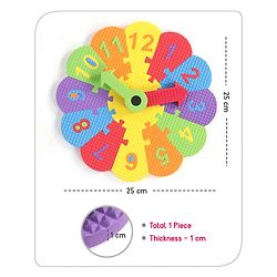 Babyhug Premium EVA Foam Fun Clock Puzzle 1-12 Pieces| Montessori Learning Eva Soft Colorful Toy - Thickness 1 cm| BIS Certified| 2 Years+| Colors may vary