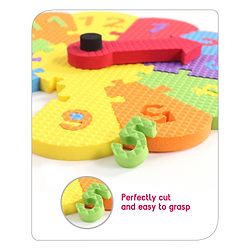 Babyhug Premium EVA Foam Fun Clock Puzzle 1-12 Pieces| Montessori Learning Eva Soft Colorful Toy - Thickness 1 cm| BIS Certified| 2 Years+| Colors may vary