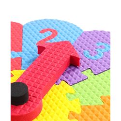 Babyhug Premium EVA Foam Fun Clock Puzzle 1-12 Pieces| Montessori Learning Eva Soft Colorful Toy - Thickness 1 cm| BIS Certified| 2 Years+| Colors may vary