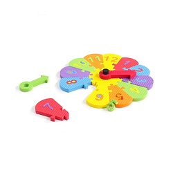 Babyhug Premium EVA Foam Fun Clock Puzzle 1-12 Pieces| Montessori Learning Eva Soft Colorful Toy - Thickness 1 cm| BIS Certified| 2 Years+| Colors may vary