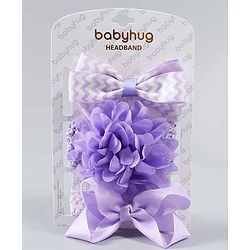 Babyhug Headband with Bow Motif Purple - Pack of 3