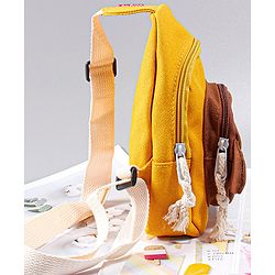 Babyhug Fashion Backpack Monkey Design - Yellow