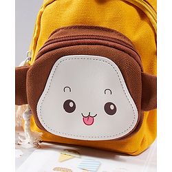 Babyhug Fashion Backpack Monkey Design - Yellow