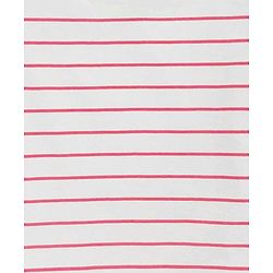 Babyhug Embroidered Frock with Cap Sleeves Striped Inner Tee - Red