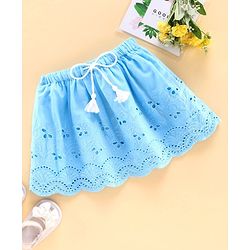 Babyhug Mid Thigh Length Skirt with Lining - Blue