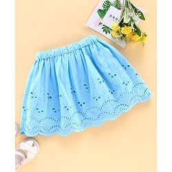 Babyhug Mid Thigh Length Skirt with Lining - Blue