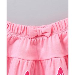 Babyhug Mid Thigh Length Skirt Butterfly Print - Pink