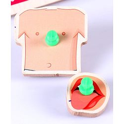 Babyhug Premium Wooden Body Parts 18 Pieces Puzzle - Pack of 2| Educational and Learning Montessori Toy| Knob and Peg Pre- School Puzzle| BIS Certified| 2 Years+