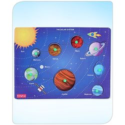 Babyhug Premium 8 pcs Solar System Wooden Board puzzle| Montessori Educational and Learning Toy | Shape Matching Puzzle |Preschool Colorful Knob and Peg Puzzle| BIS Certified| 18+ months