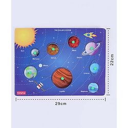 Babyhug Premium 8 pcs Solar System Wooden Board puzzle| Montessori Educational and Learning Toy | Shape Matching Puzzle |Preschool Colorful Knob and Peg Puzzle| BIS Certified| 18+ months