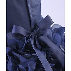 Babyhug Sleeveless Sequin Detailing Frock - Navy Blue