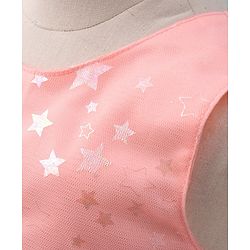 Babyhug Sleeveless Frock Star Embellishment - Peach