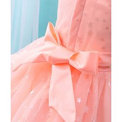 Babyhug Sleeveless Frock Star Embellishment - Peach
