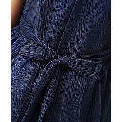 Babyhug Sleeveless Party Wear Frock With Bow - Blue