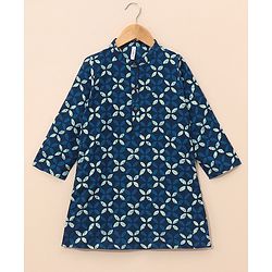 Babyhug Full Sleeves Ethnic Kurta Pajama - Blue (Print on Neck May Vary)