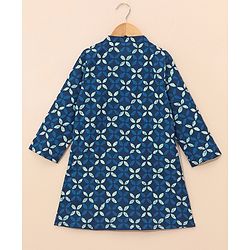 Babyhug Full Sleeves Ethnic Kurta Pajama - Blue (Print on Neck May Vary)