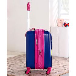 Babyhug Kid's Expandable Trolley Bag Owl Print Blue - 18 Inches| Shock Resistant| Telescopic Handle| Water Resistant| Easy Zipper Closure| Durable Wheels