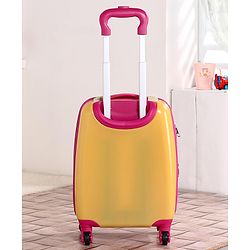 Babyhug Kid's Expandable Trolley Bag Giraffe Print Yellow - 18 Inches| Shock Resistant| Telescopic Handle| Water Resistant| Easy Zipper Closure| Durable Wheels