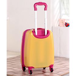 Babyhug Kid's Expandable Trolley Bag Giraffe Print Yellow - 18 Inches| Shock Resistant| Telescopic Handle| Water Resistant| Easy Zipper Closure| Durable Wheels