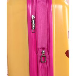 Babyhug Kid's Expandable Trolley Bag Giraffe Print Yellow - 18 Inches| Shock Resistant| Telescopic Handle| Water Resistant| Easy Zipper Closure| Durable Wheels