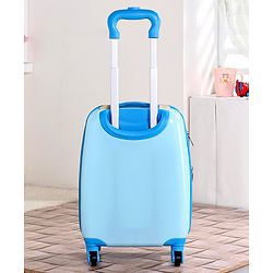 Babyhug Kid's Expandable Trolley Bag Cartoon Print Blue - 18 Inches| Shock Resistant| Telescopic Handle| Water Resistant| Easy Zipper Closure| Durable Wheels
