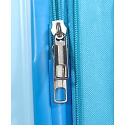 Babyhug Kid's Expandable Trolley Bag Cartoon Print Blue - 18 Inches| Shock Resistant| Telescopic Handle| Water Resistant| Easy Zipper Closure| Durable Wheels