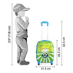 Babyhug Kid's Expandable Trolley Bag Ball Print Green - 18 Inches| Shock Resistant| Telescopic Handle| Water Resistant| Easy Zipper Closure| Durable Wheels