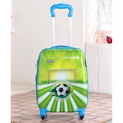 Babyhug Kid's Expandable Trolley Bag Ball Print Green - 18 Inches| Shock Resistant| Telescopic Handle| Water Resistant| Easy Zipper Closure| Durable Wheels