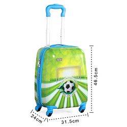 Babyhug Kid's Expandable Trolley Bag Ball Print Green - 18 Inches| Shock Resistant| Telescopic Handle| Water Resistant| Easy Zipper Closure| Durable Wheels