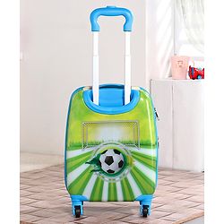 Babyhug Kid's Expandable Trolley Bag Ball Print Green - 18 Inches| Shock Resistant| Telescopic Handle| Water Resistant| Easy Zipper Closure| Durable Wheels